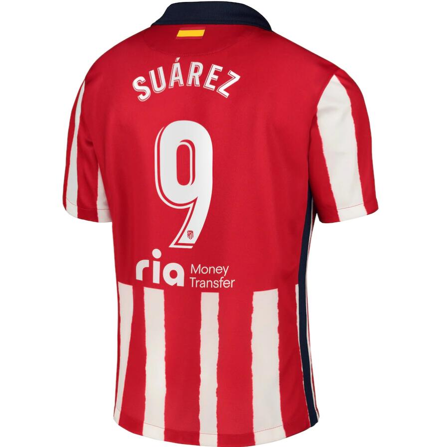 Atlético de Madrid Home Kit Soccer Jersey with Suarez 9 printing 2020/21